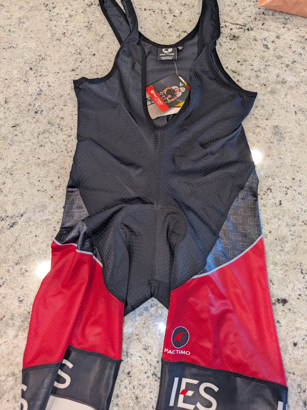 NWT Pactimo IES Cycling Bib Shorts Men's XL Black Red Padded Road Bike Bibs